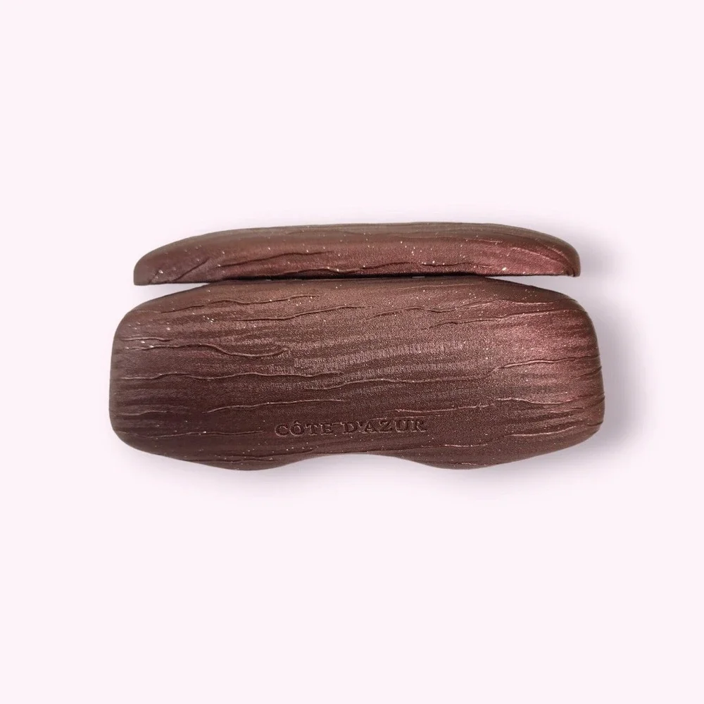 Cote D'Azur Burgundy Metallic Sparkle Eyeglasses Sunglasses Hard Case Clamshell